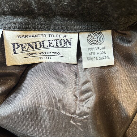 Vintage Pendleton Pencil Skirt Size 8 Petite Charcoal 100% Virgin Wool Lined - Picture 7 of 10